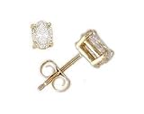 1.00 ct.tw Oval Diamond Solitaire Earrings in 18 kt. Yellow Gold