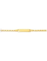14K Solid Gold Children Baby Kids ID Mirror Heart Bracelet Free Engraving 6"