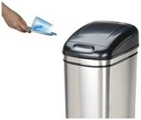 11.1 Gallon / 42 Litre Touch-Free Rectangular Shape Stainless Steel Infrared Motion Sensor Trash Can (ZT421)