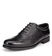 Wide Fit Leather Lace Up Brogue Shoes