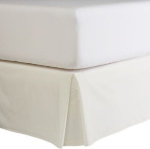 sheetsnthingsMicrofiber Bed Skirts (14 inch Drop) -Queen Size, Solid Ivory- Pleated Tailored Bedskirts with Split Corners