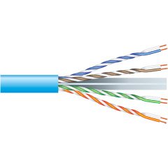 Dayton Audio 1066U Cat 6 CMR Solid Cond 500 MHz Blue 1000 ft.