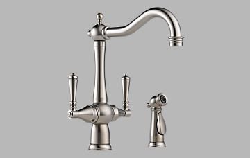 Brizo 62136LF-SS - Tresa: Two Handle Kitchen Faucet With Spray - Stainless Finish