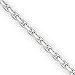 14k White Gold 1.3mm Solid D-Cut Cable Chain Anklet - 9 Inch