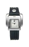 BCBG Socialite Arabesque Black Pleated Leather Silver Dial Women's Watch #BG6230