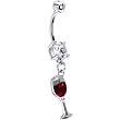 Red Wine Glass Belly Ring
