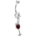 Red Wine Glass Belly Ring