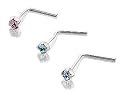 Set Of 3 Crystal Set Nose Wires