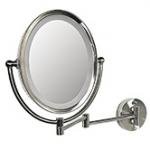 Zadro Elegant Oval Lighted Wall TOUCH Satin Nickel Mirror 1X 8X with TOUCH Base