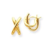 14k Polished x Hinged Earrings