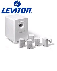 Leviton AEH50-WH Architectural Edition Powered By JBL 5-Channel Surround Sound Home Cinema Speaker System, White