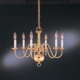 Thomas Lighting Brass Single Tier Colonial Chandelier