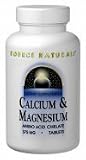 new age medicine Source Naturals Calcium/Magnesium Chelate 200mg/100mg, 100 Tablets