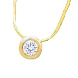14K .33 CT Bezel Set Diamond Pendant