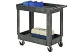 Plastic 2 Shelf Tray Service & Utility Cart 34 X 17.5 - 5 Inch Rubber Casters