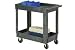 Plastic 2 Shelf Tray Service & Utility Cart 34 X 17.5 - 5 Inch Rubber Casters