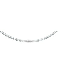 3mm White Gold Light Omega Necklace 18"