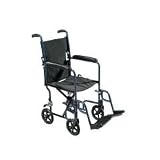 Aluminum Transport Wheelchair - Black - 17 Wide