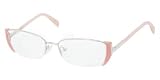 Prada PR60NV 1BC1O1 Eyeglasses Silver Demo Lens Frame