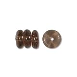 CzechPressedGlassWaferBeads6x2mmRondelleSpacersSMOKEDTOPAZ(50)