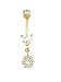 Stunning Heart and Flower Belly Button Ring is Nickel Free 14 karat Gold