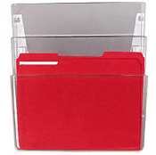 Stak A File™ Three Pocket Wall File, Letter Size, Clear (RUB47014)