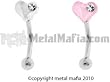 GEM HEART EYEBROW RING CRVHR2PK- PINK