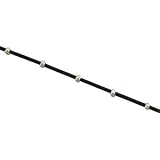 Sterling Silver Black Rubber & Bead Chain - 16 inches