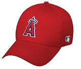 MLB ADULT Los Angeles ANGELS Home RED Hat Cap Adjustable Velcro TWILL