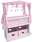 Badger Toys Doll Crib with Canopy and Baskets