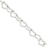 Sterling Silver Heart Link Center Necklace QG2099-16