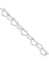 Sterling Silver Heart Link Bracelet QG1488-7.25"