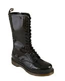 Dr. Martens The 14 Eye Zip Boot in Black Patent,Shoes for Women