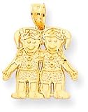 2 Girls (Twins) Charm, Yellow Gold