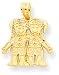 2 Girls (Twins) Charm, Yellow Gold