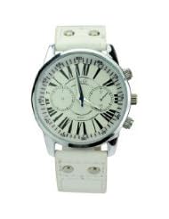 Elegant PU Leather Band Round Dial Quartz Movement Watch with Waterproof and Stainless Steel Back-Black - JUST...
