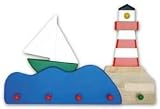 Produkt-Bild: BAJO Kindergarderobe Leuchtturm mit Schiff farbig