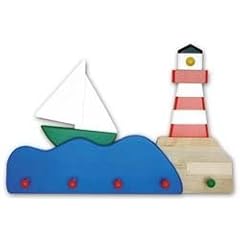 BAJO Kindergarderobe Leuchtturm mit Schiff farbig