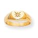 14k Childs Diamond Signet Ring - Size 3