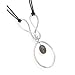 Smoky Quartz Necklace Black Figure 8 Oval Link title=