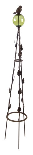 National Geographic by New Creative - Green Glass Tepee Trellis with Sparrow