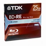 BD-RE DVD Disc, 25GB, 2x, w/Jewel Case, White