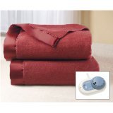 SUNBEAM HEATED BLANKET QUEEN CRANBERRY