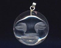 Clear Quartz Moon Face Pendant, SP Findings