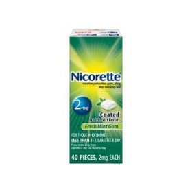 Nicorette Coated Gum 2mg, 40 pieces (Fresh Mint)