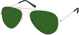 Aviator Style Unisex Designer Sunglasses 1047 Black with Gold Frame