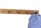 Natural Wood 4-Peg Wall Rack