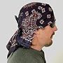 Skulldana Red on Navy Paisley Headwear