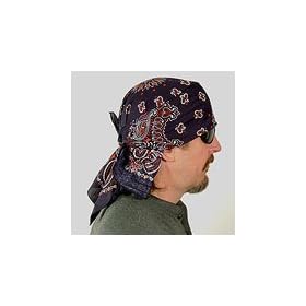 Skulldana Red on Navy Paisley Headwear