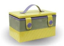 CRAFT HOBBY SEWING BASKET YELLOWPURPLE GREY